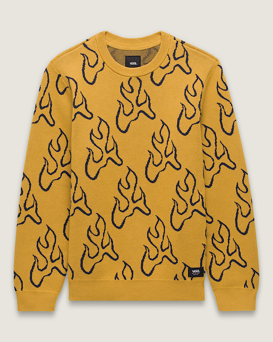 Kids Blaze Crew Sweater VANS Harvest Gold Yellow FLATLAY