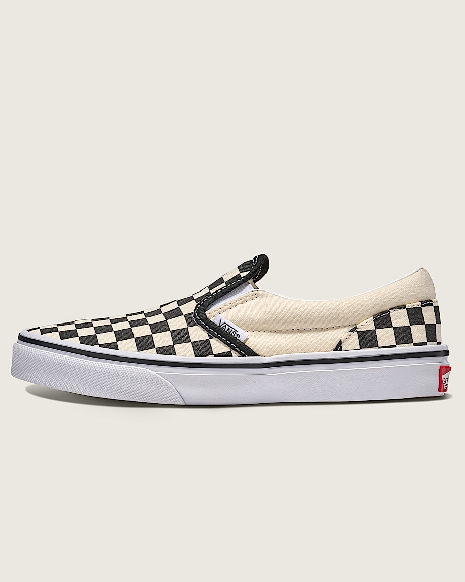 Chaussure Classic SlipOn  Grands enfants VANS Checkerboard noir  Blanc HERO