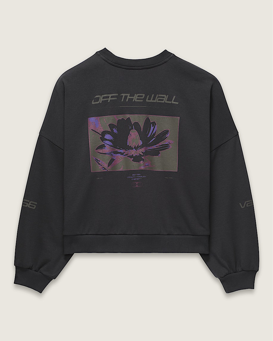 Blossom Loose Crew Sweatshirt VANS Black FLATLAY