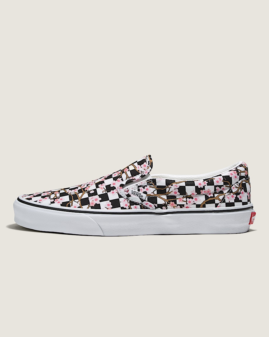 Customs Classic SlipOn Checkerboard Shoe VANS Cherry Blossom Pink  Black HERO