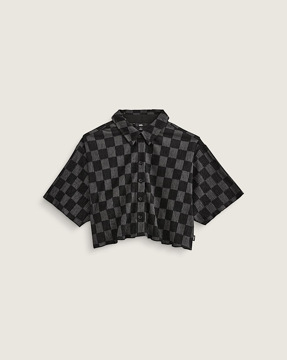 Wren Checkerboard Shirt VANS Checkerboard Black  Grey FLATLAY