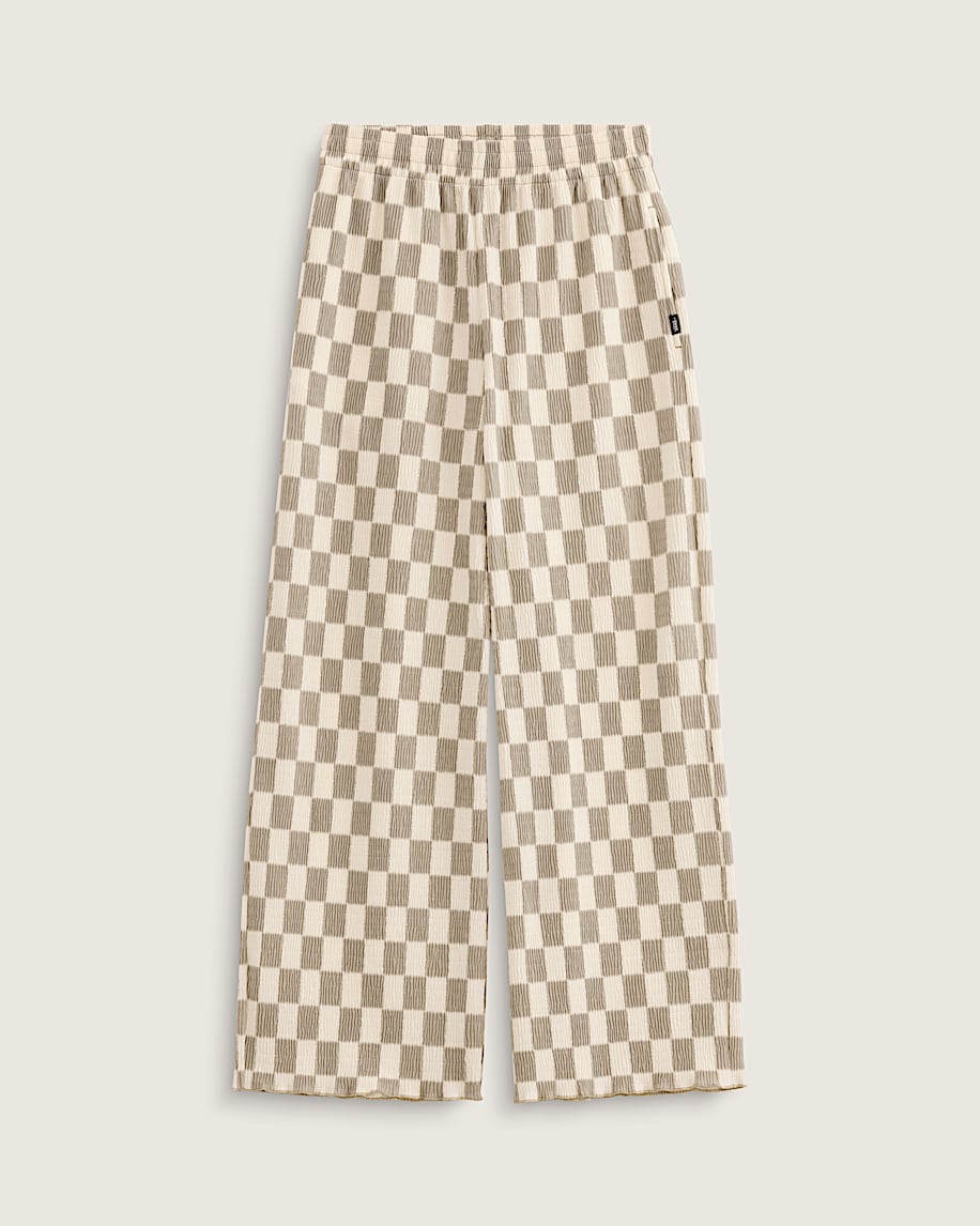 Wren Checkerboard Pants VANS London Fog Grey  White FLATLAY