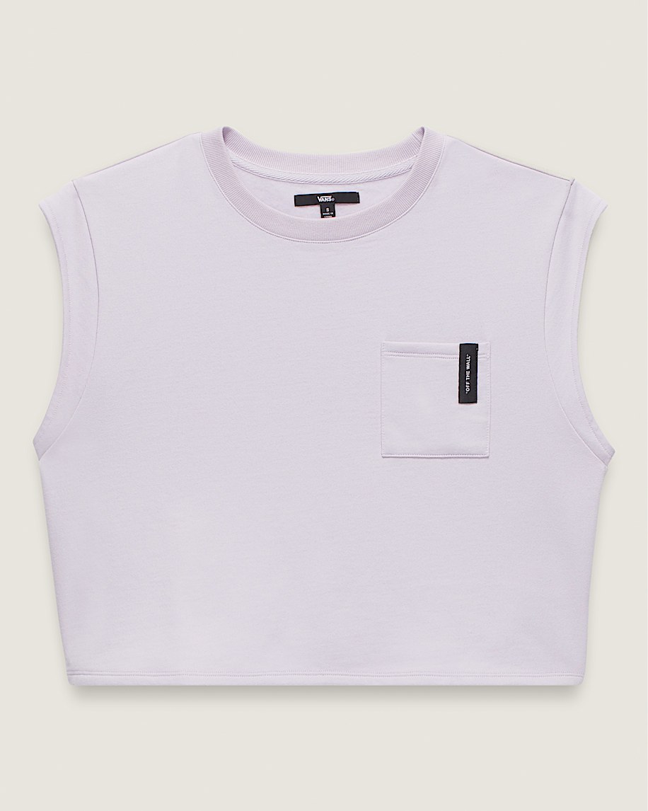 Bryn Sleeveless Top VANS Evening Haze Grey FLATLAY