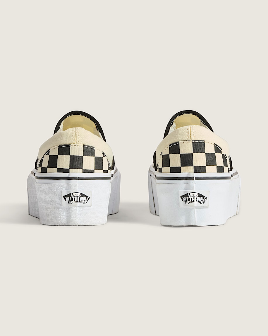 Classic SlipOn Stackform Checkerboard Shoe VANS Checkerboard Black  Classic White ALT8