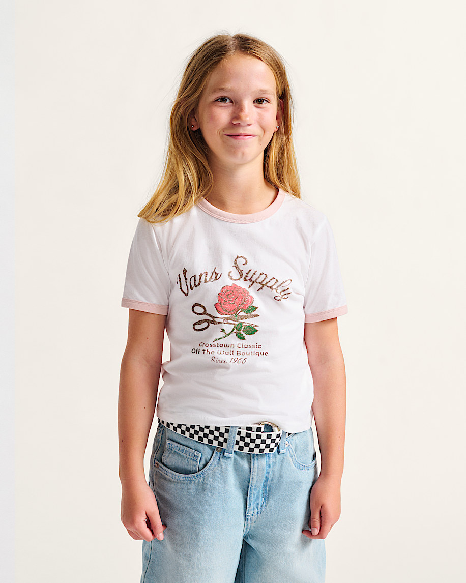 Kids Supply Boutique Ringer TShirt VANS White  Sepia Rose Pink ALT1