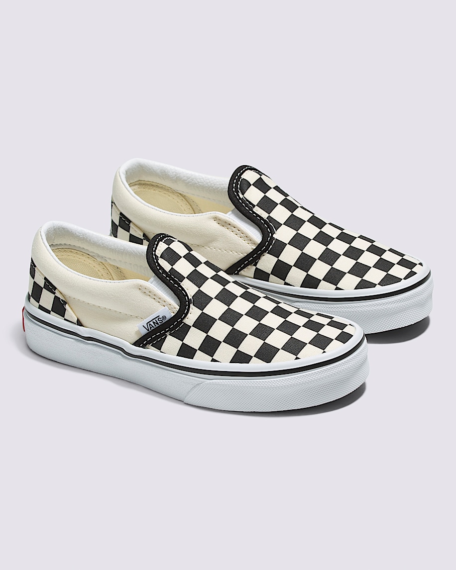 Little Kids Classic SlipOn Checkerboard Shoe VANS Checkerboard Black  White ALT3