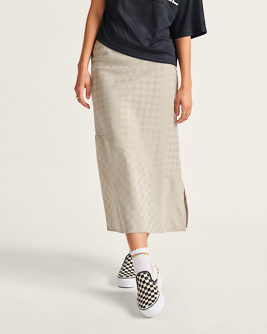 Diana Column Checkerboard Skirt VANS Checkerboard London Fog Beige HERO