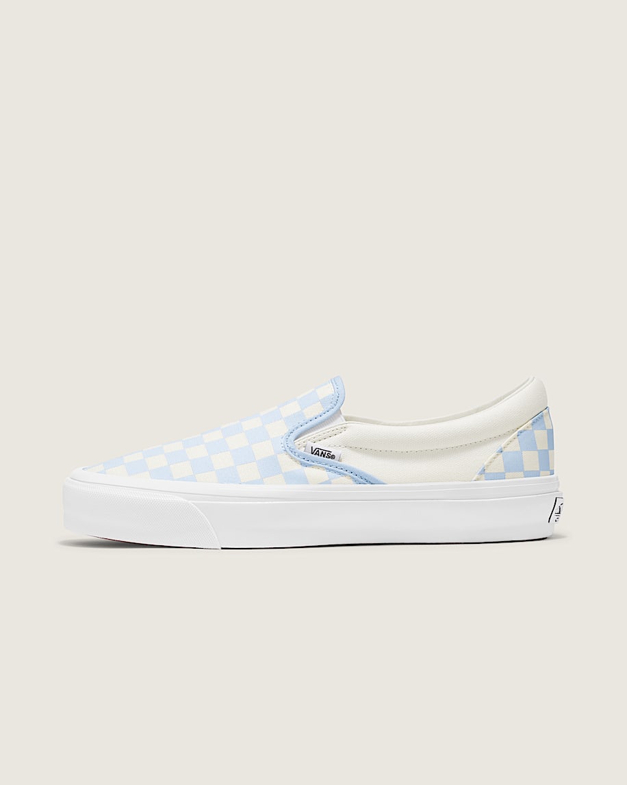 Premium Classic SlipOn Checkerboard Shoe VANS Ice Melt Blue  White HERO