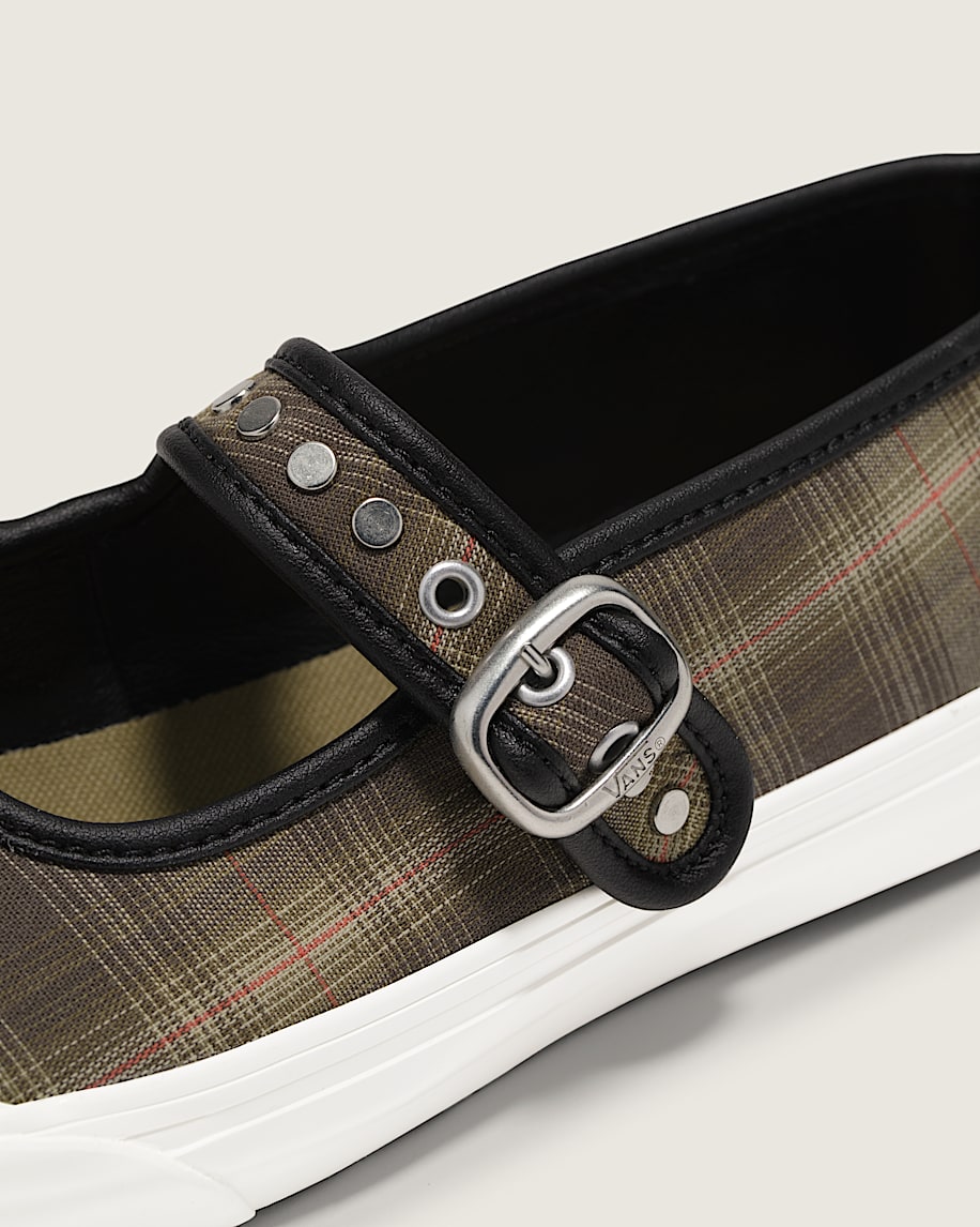 Premium Mary Jane Lowpro Shoe VANS Plaid Brown  Olive Green ALT5