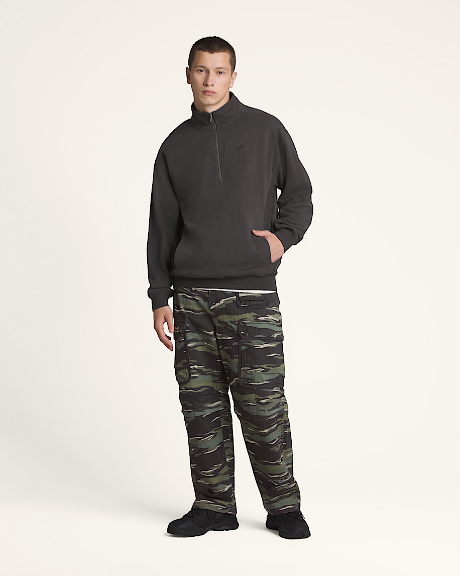 Premium Half Zip Sweatshirt in After Dark Brown | Vans