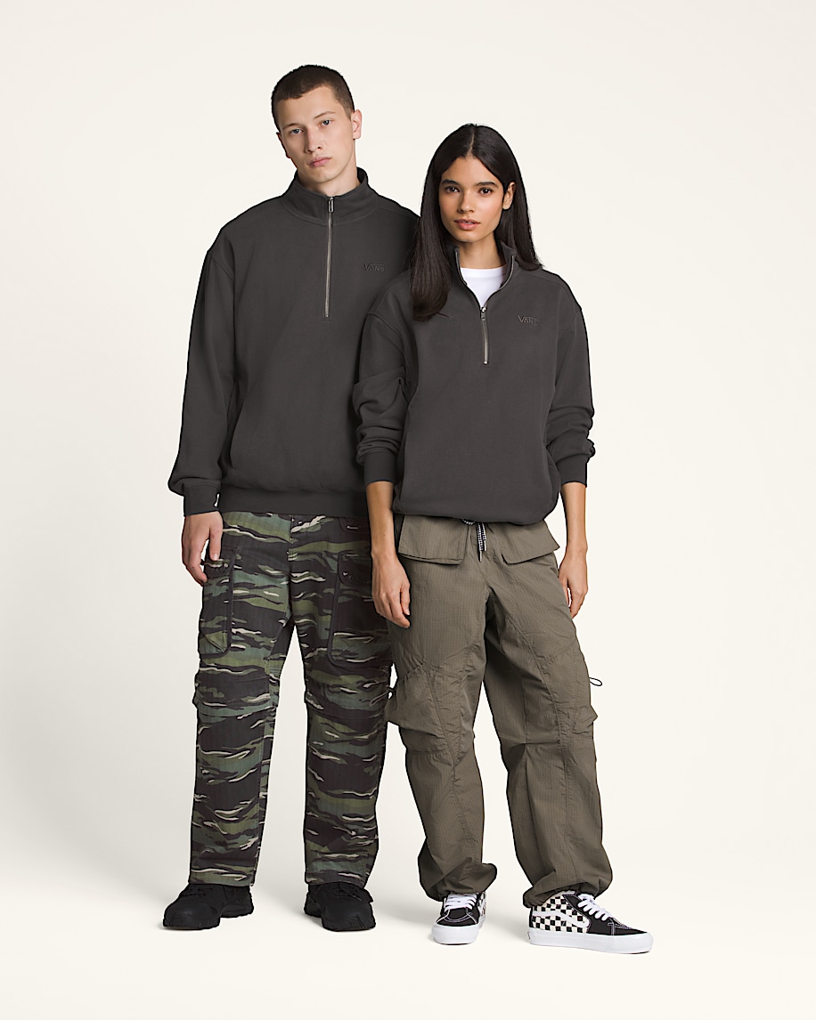 Premium Half Zip Sweatshirt in After Dark Brown | Vans