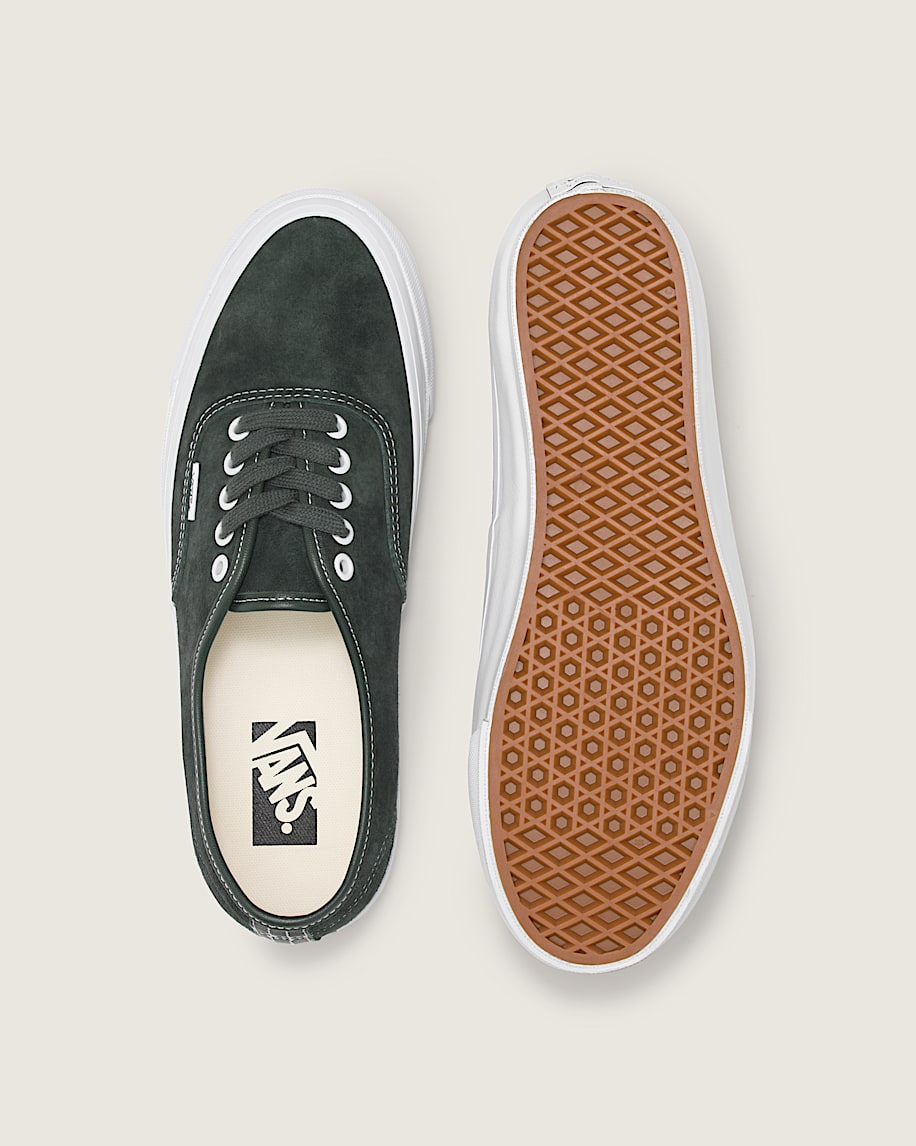 Premium Authentic Suede Shoe in Scarab Green / Black | Vans
