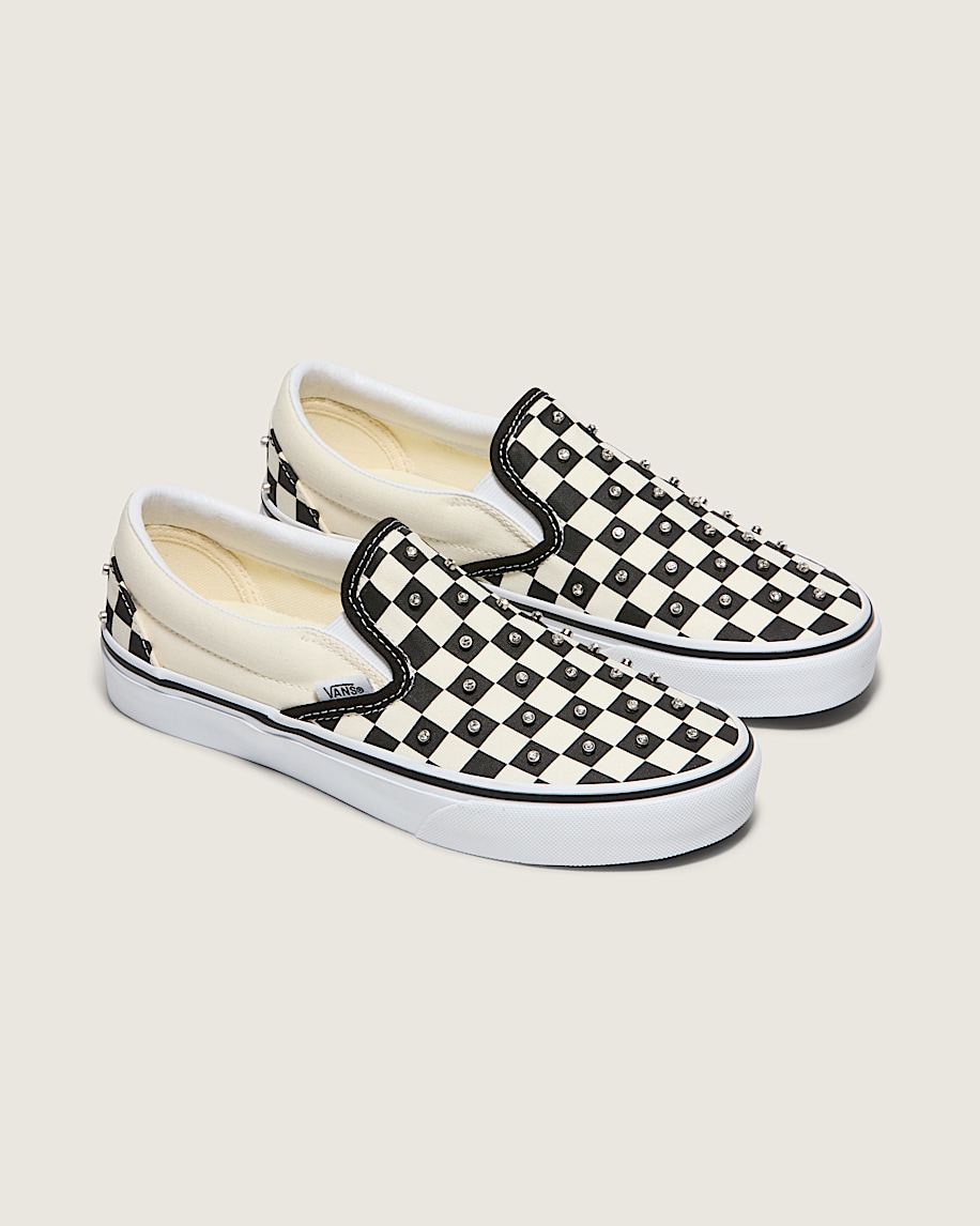 Classic SlipOn Checkerboard Shoe VANS Black  White ALT1