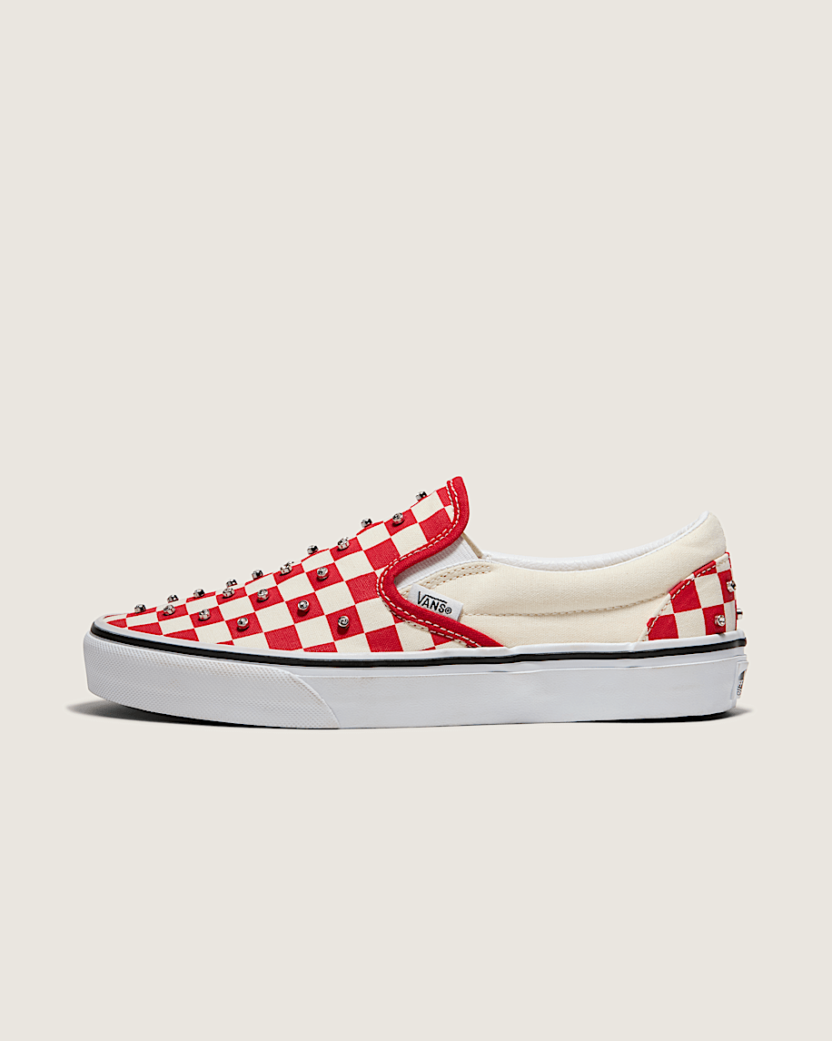 Classic SlipOn Checkerboard Shoe VANS Racing Red  White HERO