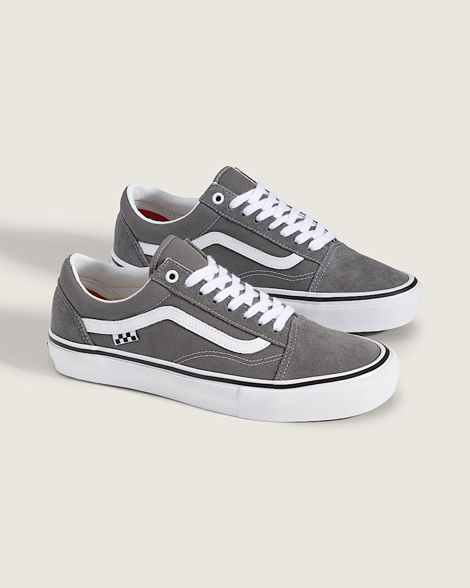 Skate Old Skool Shoe VANS Pewter Grey  White ALT1