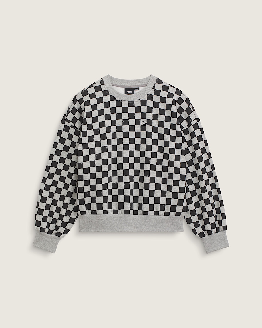Checkerboard Retro Crew Sweatshirt VANS Checkerboard Grey  Black HERO
