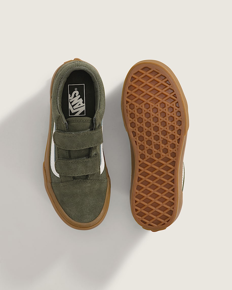 Little Kids Old Skool V Shoe VANS Green ALT2