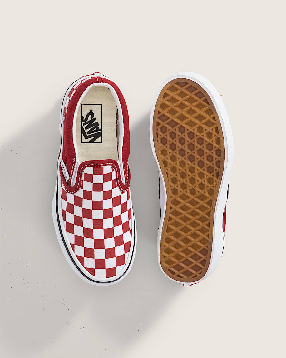 Little Kids Classic SlipOn Checkerboard Shoe VANS Checkerboard Chili Pepper Red ALT2