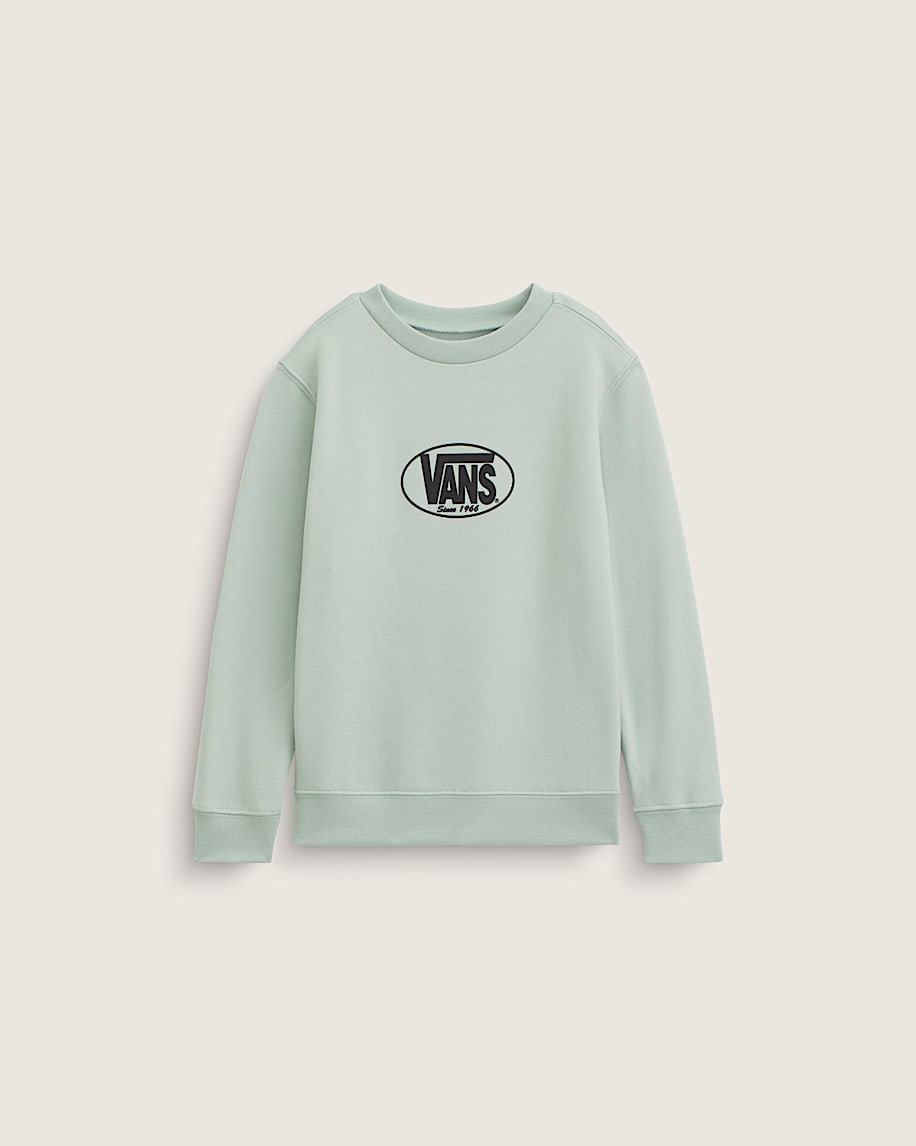 Little Kids Classic Oval Crew Sweatshirt VANS Grey Olive Green HERO