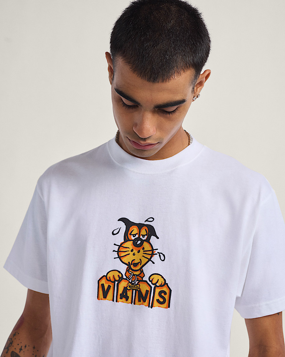 Waffles The Dog TShirt VANS White ALT3