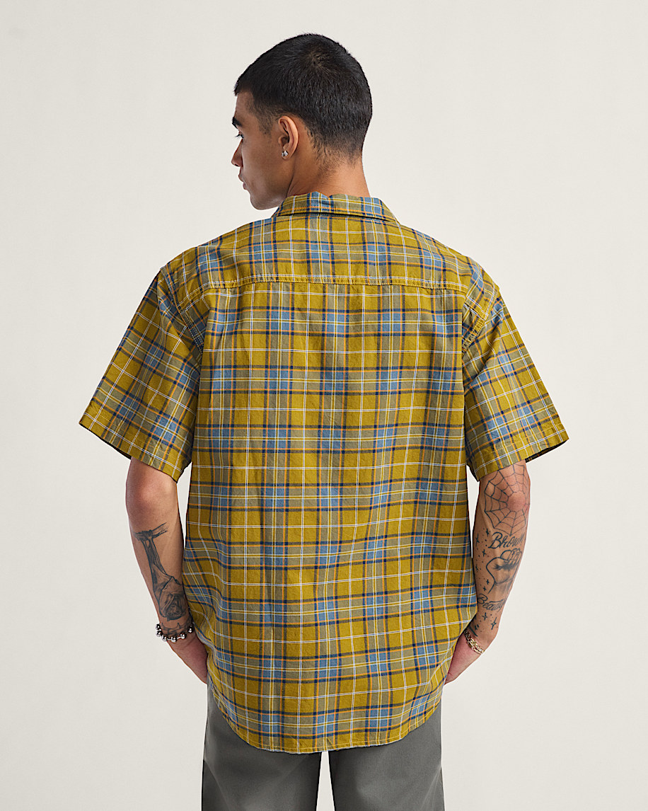Lawson Plaid Button Up Shirt VANS Burnt Gold Yellow  Stormy Weather Blue ALT2