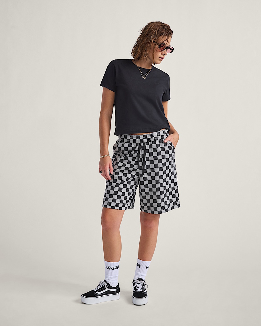 Checkerboard Fleece Shorts - 2