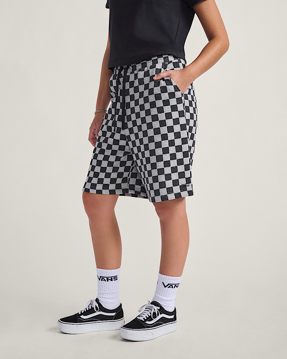 Checkerboard Fleece Shorts VANS Checkerboard Grey  Black ALT4