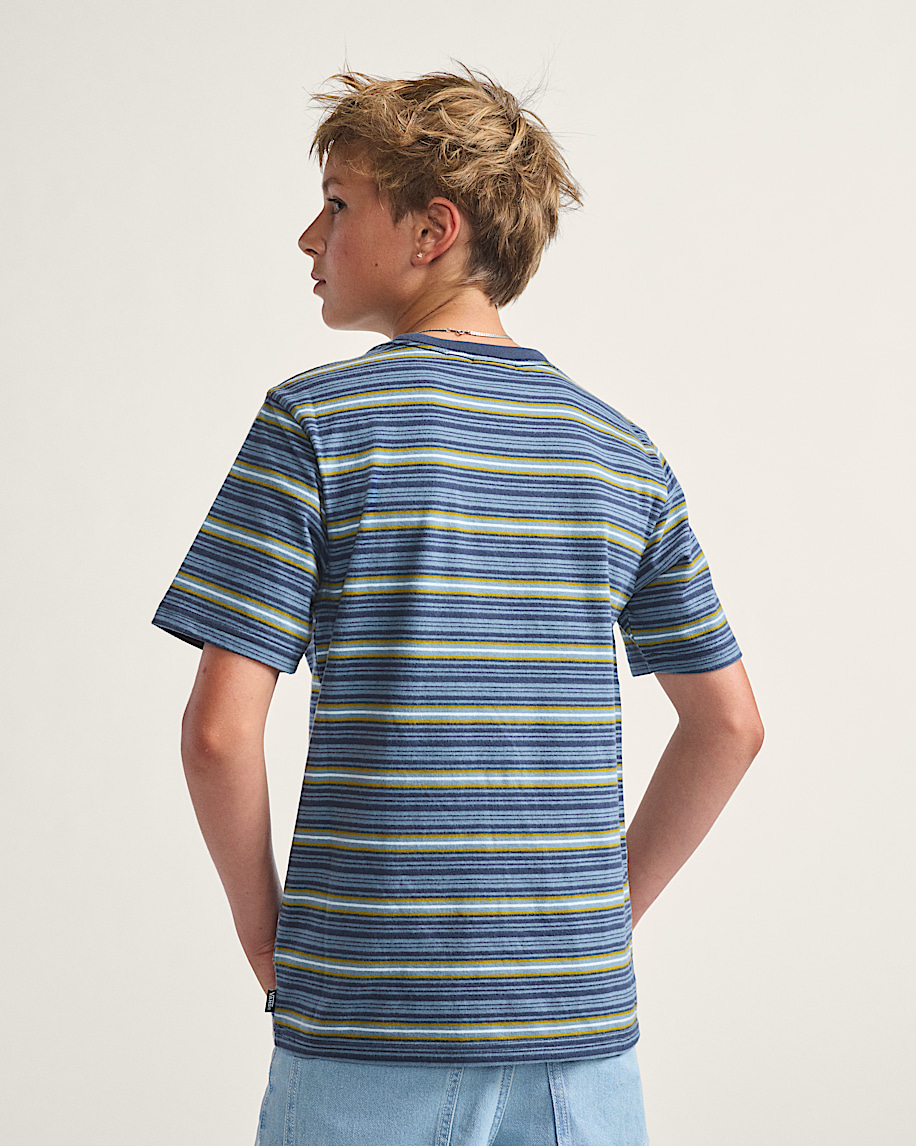 Kids Cameron Stripe TShirt VANS Stormy Weather  Parisian Night Blue ALT2