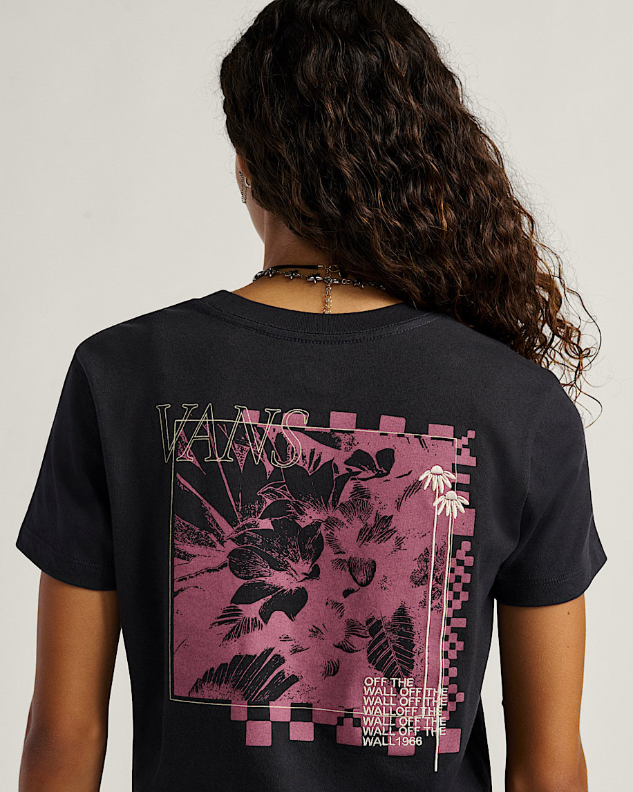 Negative Floral Crop TShirt VANS Black ALT2