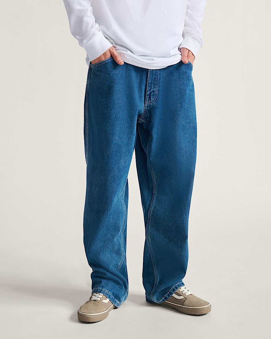 Skate Check-5 Loose Denim Pants in Vintage Indigo Blue | Vans