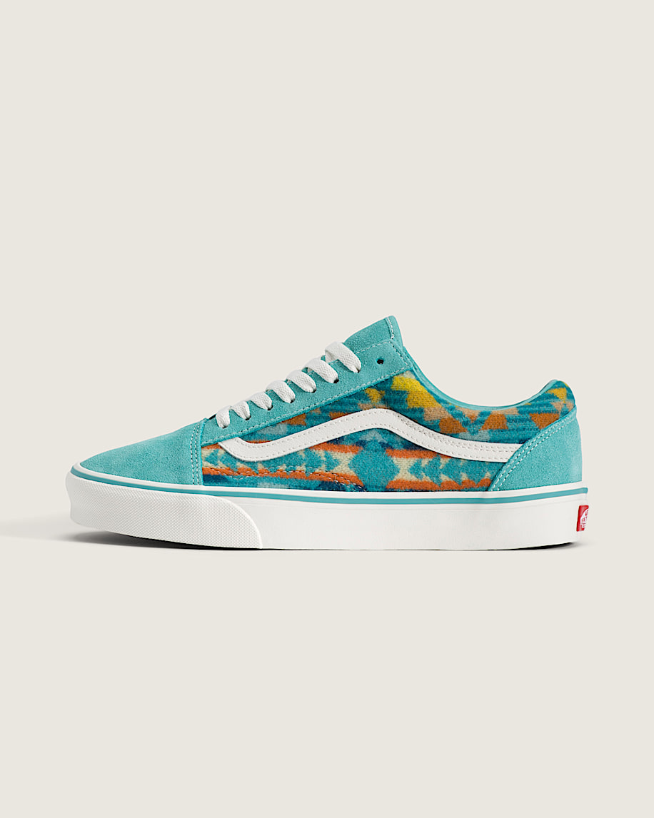 Van Doren Approved X All Nations Old Skool Shoe in Turquoise