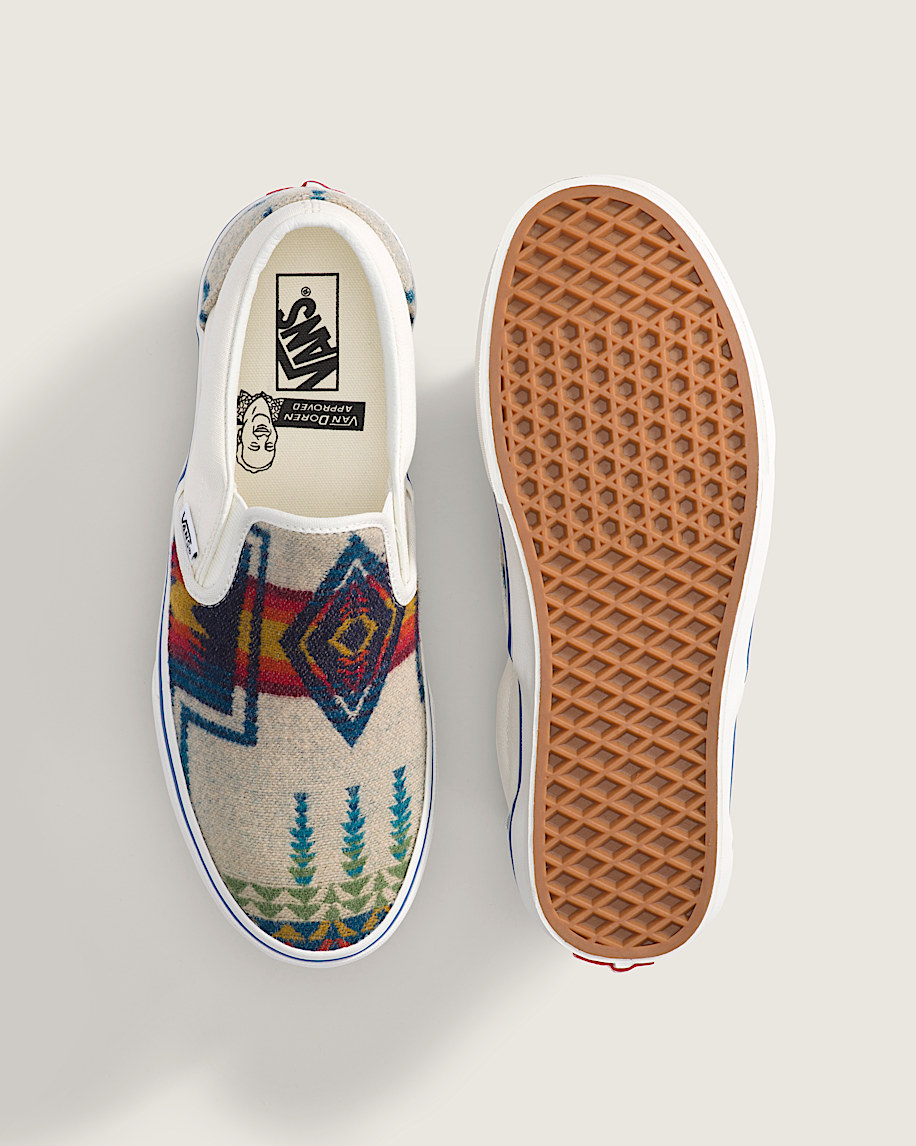Van Doren Approved X All Nations Classic Slip-On Shoe in White | Vans