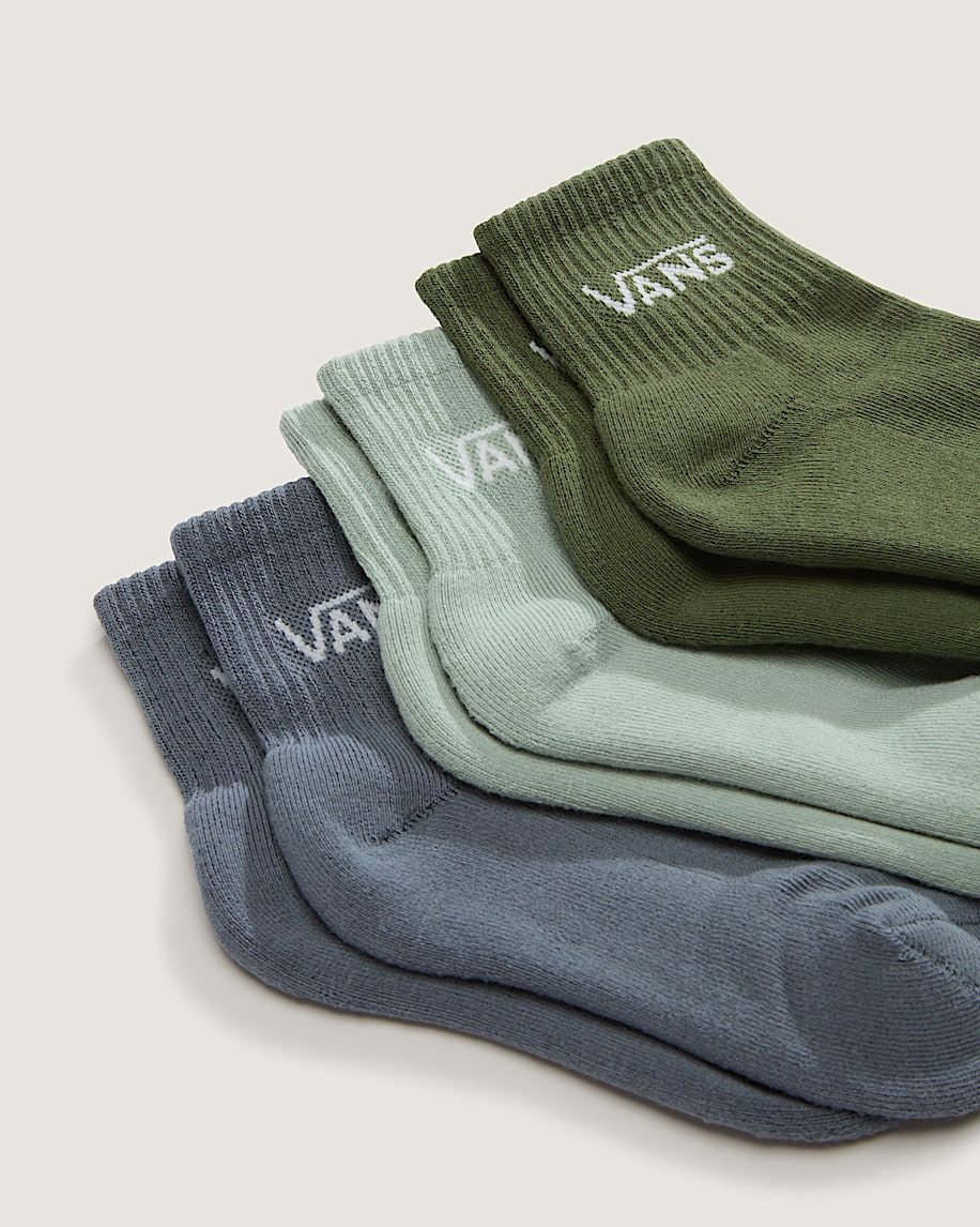 Kids Classic Half Crew Socks 3Pack VANS Grey Olive Green ALT2