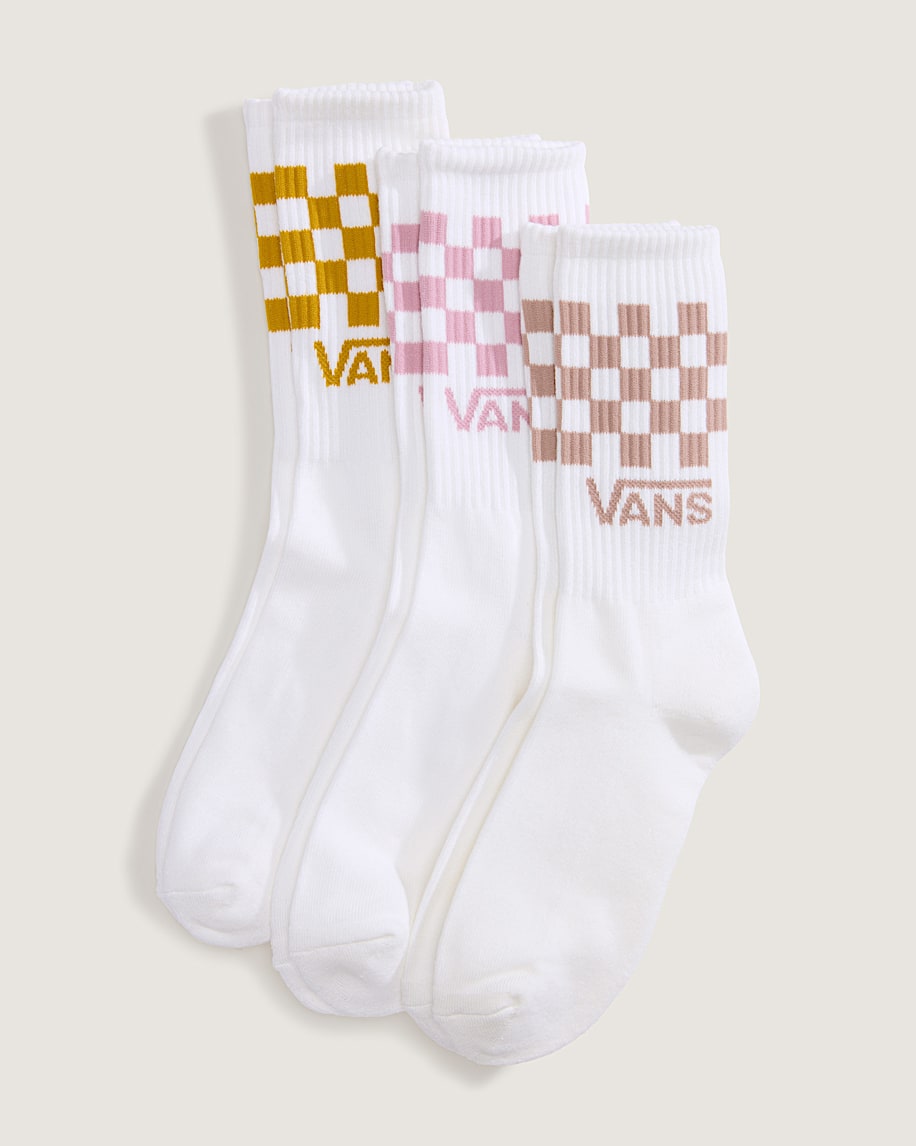 Classic Check Crew Socks 3Pack VANS Dawn Pink HERO