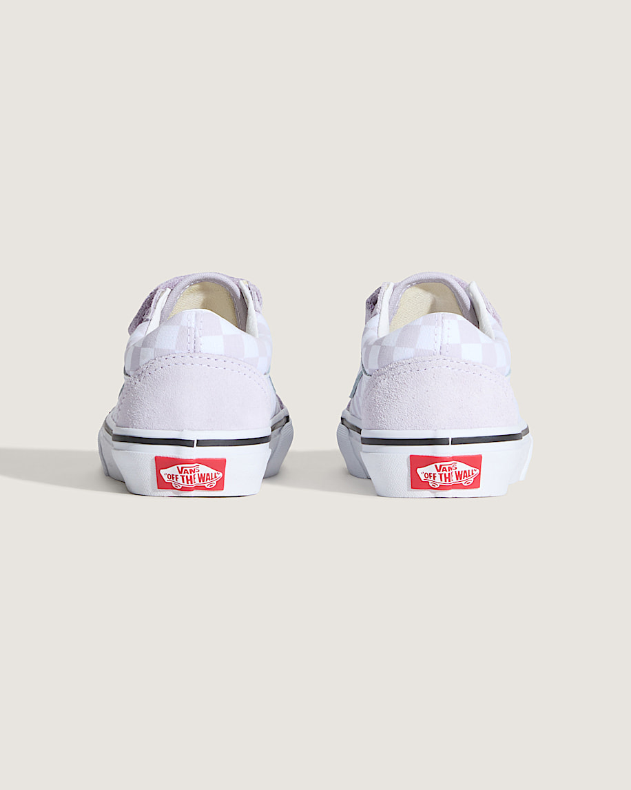 Little Kids Old Skool V Checkerboard Shoe VANS Checkerboard Lilac Mist Purple ALT3