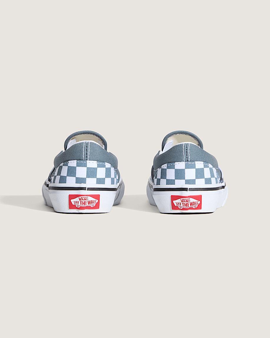 Little Kids Classic SlipOn Checkerboard Shoe VANS Checkerboard Stormy Weather Blue ALT3