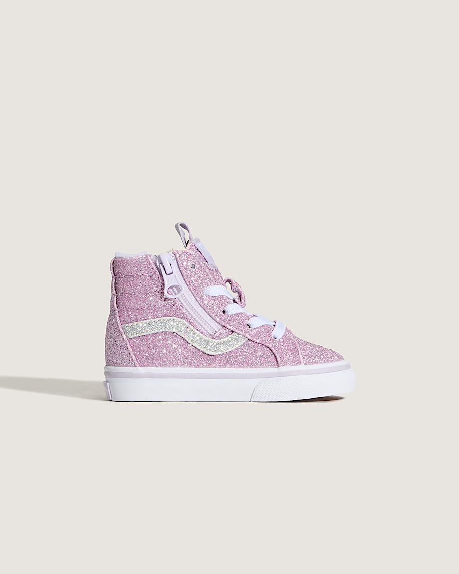 Toddler Sk8Hi Side Zip Shoe VANS Glitter Lilac Mist Purple ALT4