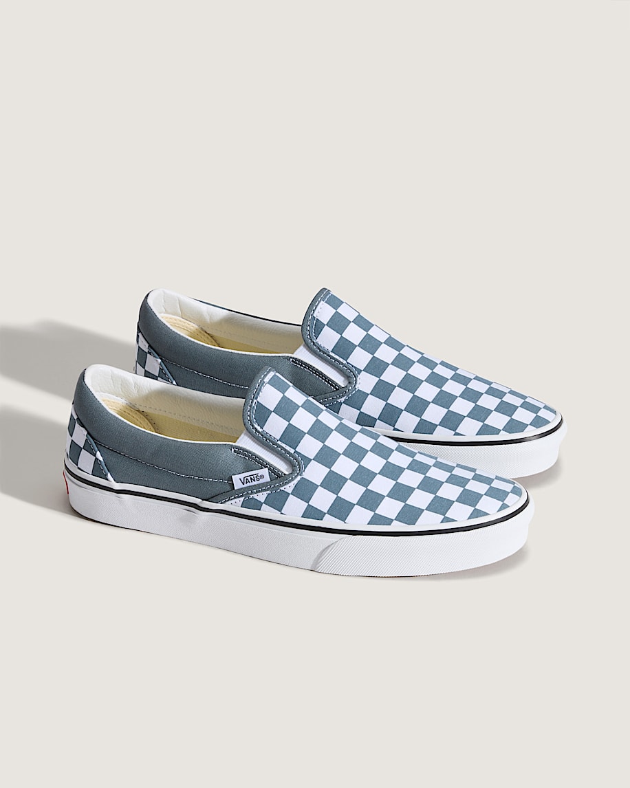 Classic SlipOn Checkerboard Shoe VANS Checkerboard Stormy Weather Blue ALT1