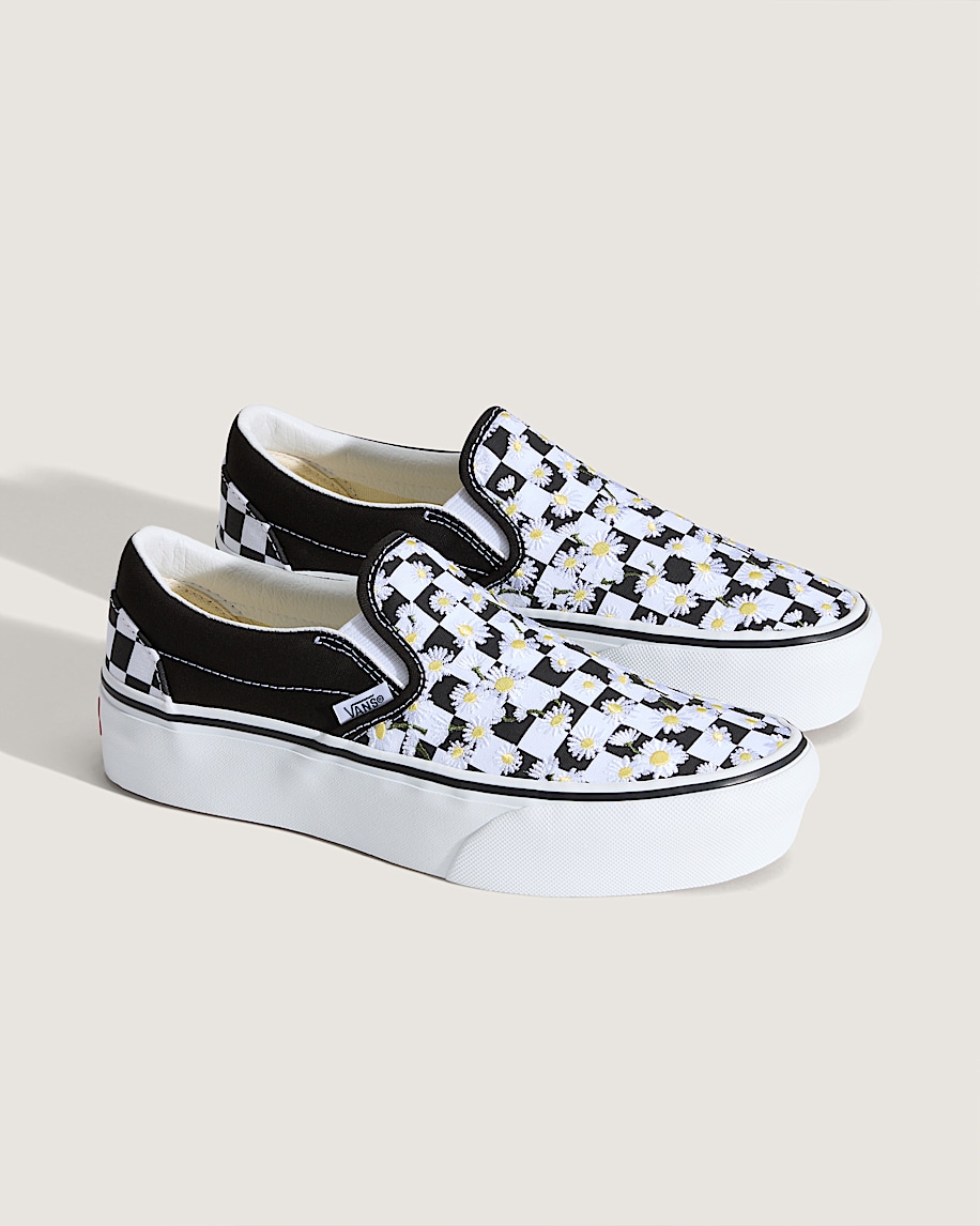 Classic Slip-On Platform Checkerboard Shoe - 2
