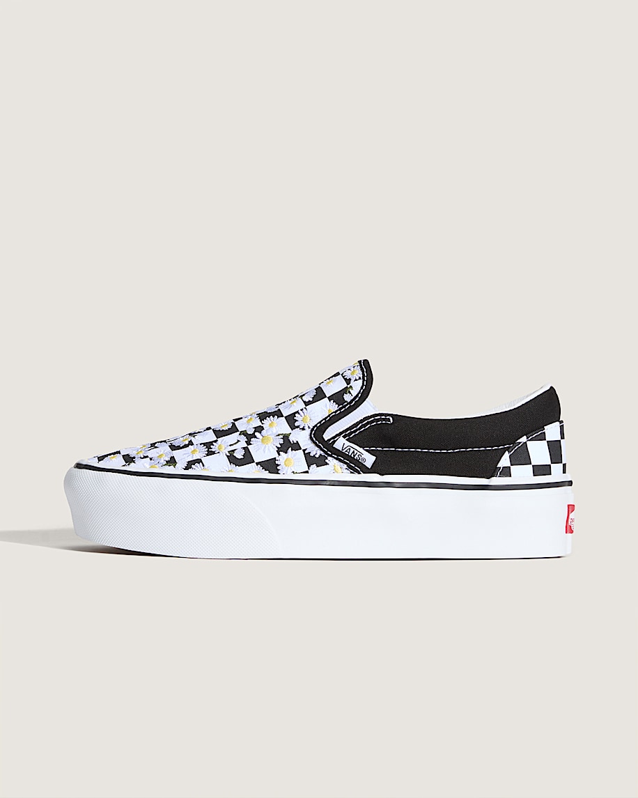 Classic SlipOn Platform Checkerboard Shoe VANS Checkerboard Black  White HERO