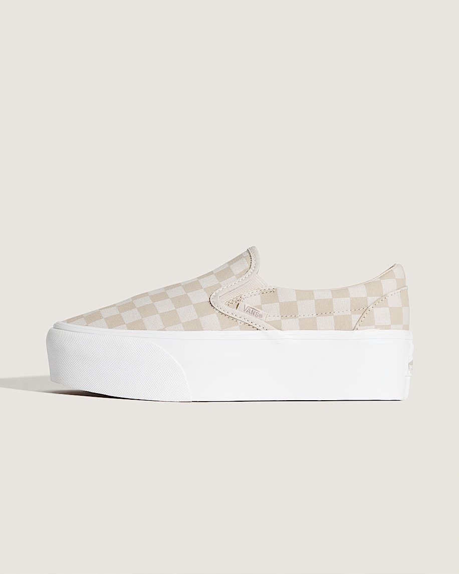 Classic Slip-On Platform Checkerboard Shoe - 1