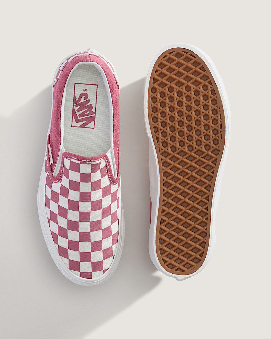 Classic SlipOn Platform Checkerboard Shoe VANS Mauvewood Pink  White ALT2