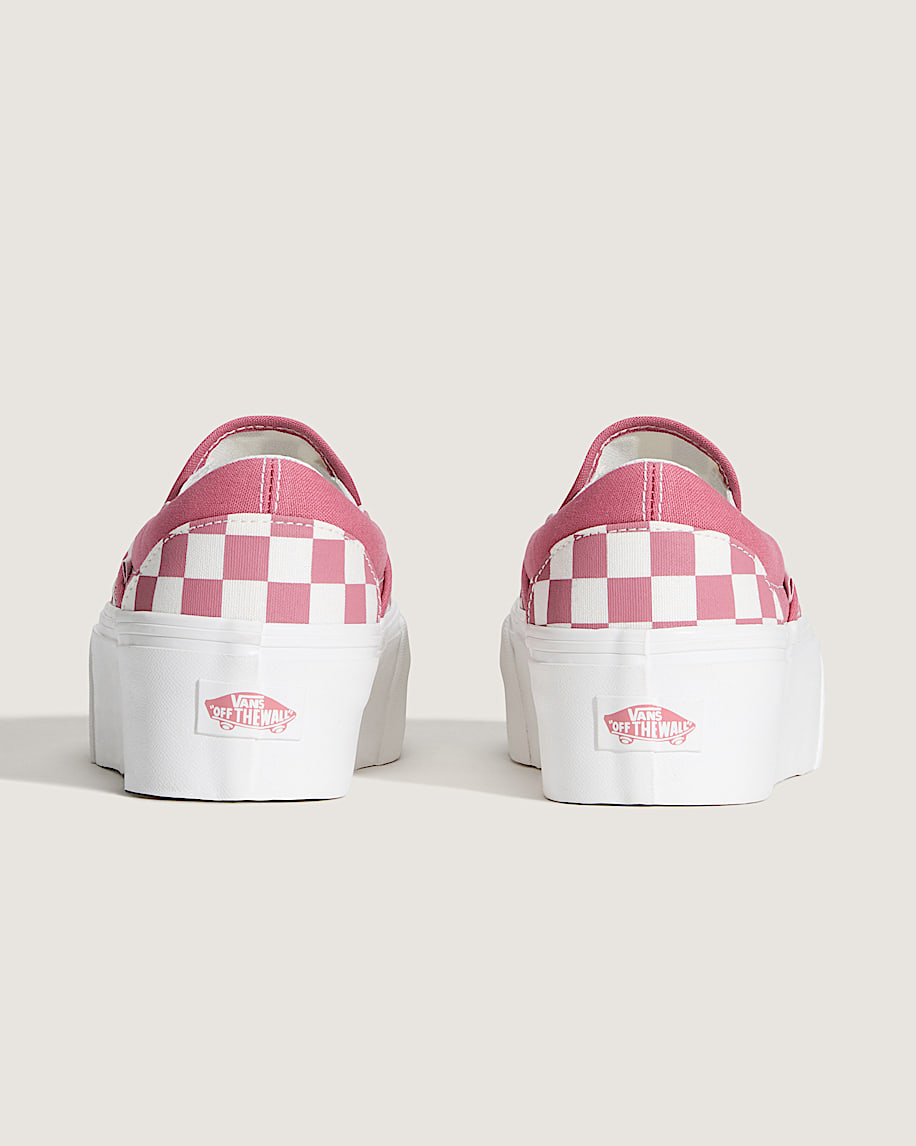 Classic SlipOn Platform Checkerboard Shoe VANS Mauvewood Pink  White ALT3