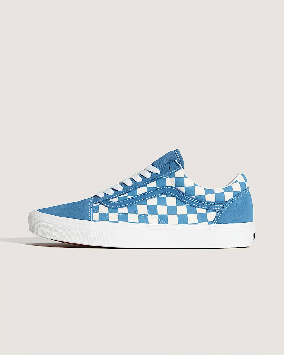 Old Skool Checkerboard Shoe VANS Checkerboard Navy Blue HERO