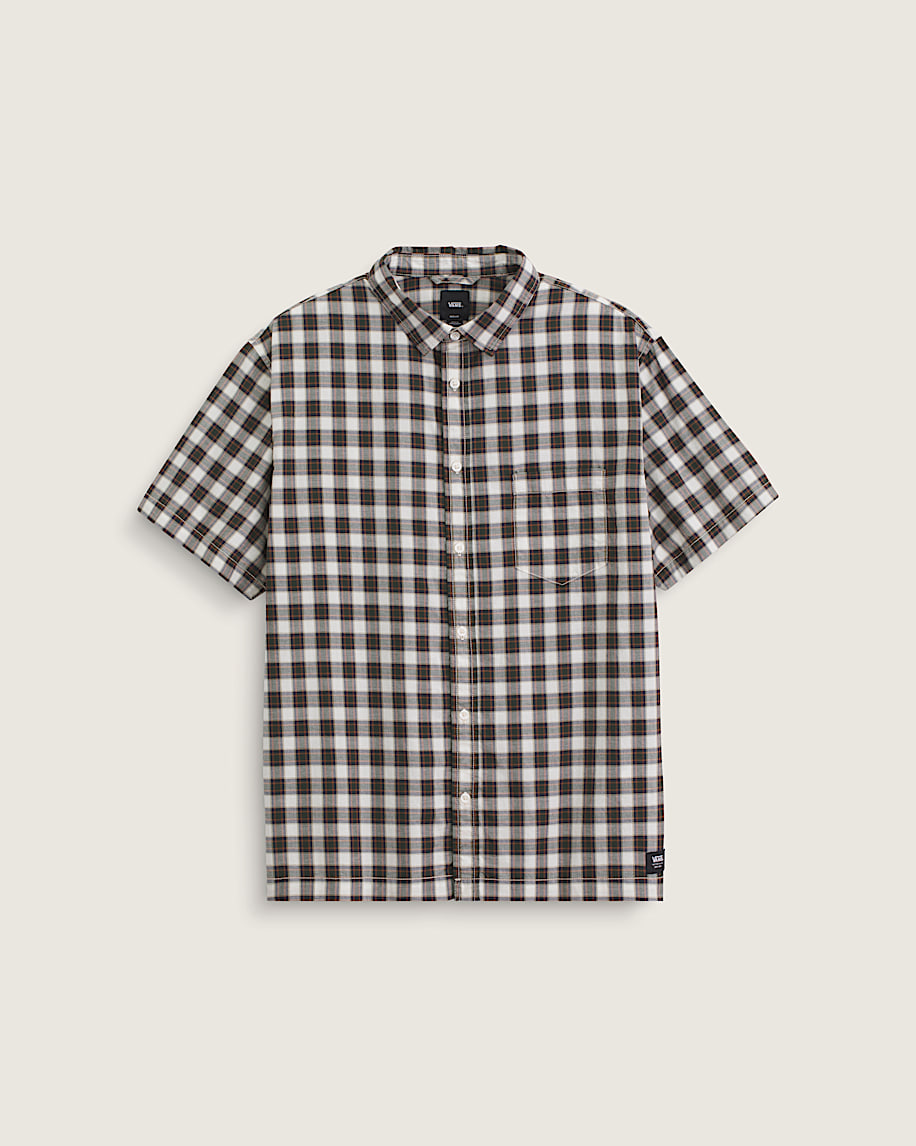 Monte Plaid Button Up Shirt VANS Egret White ALT1