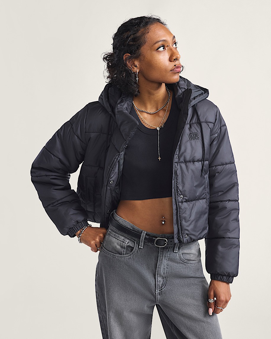 Hillgate Cropped Puffer Jacket VANS Black ALT1