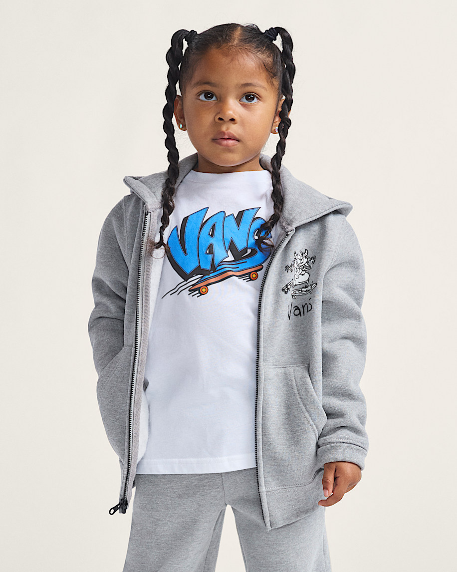 Little Kids Sk8 Posse Zip Hoodie VANS Cement Heather Grey HERO
