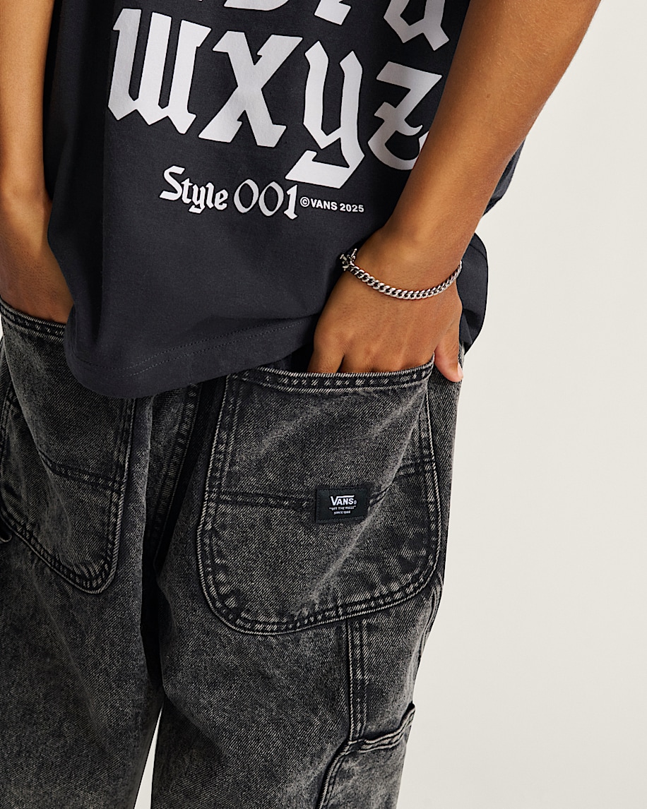 Drill Chore Loose Denim Shorts VANS Stonewash Black ALT5