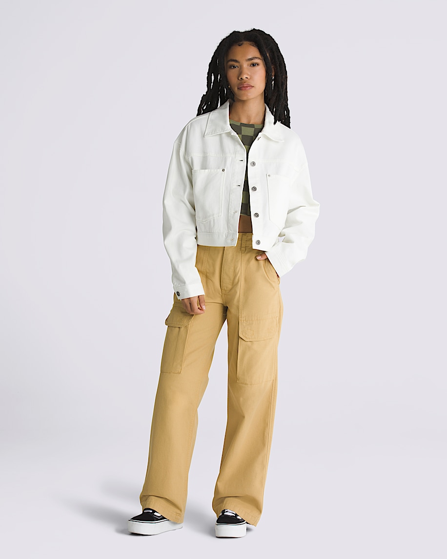 Raynes Crop Trucker Jacket VANS Marshmallow White ALT3