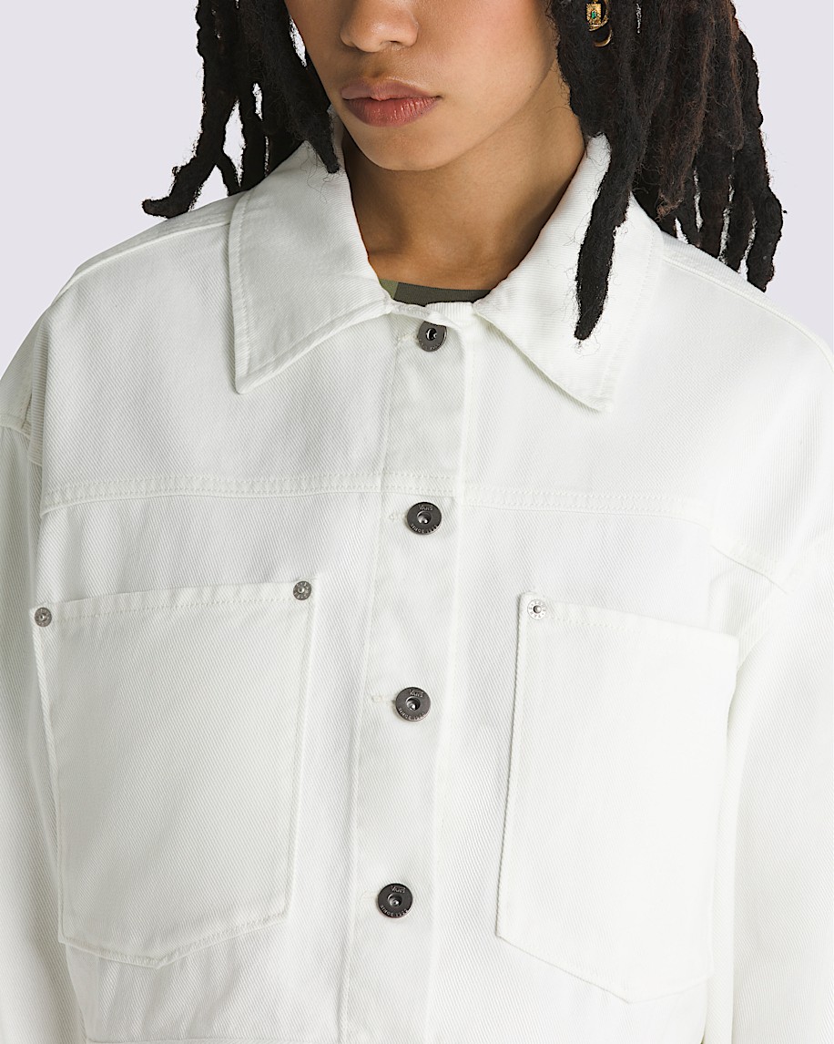 Raynes Crop Trucker Jacket VANS Marshmallow White ALT4